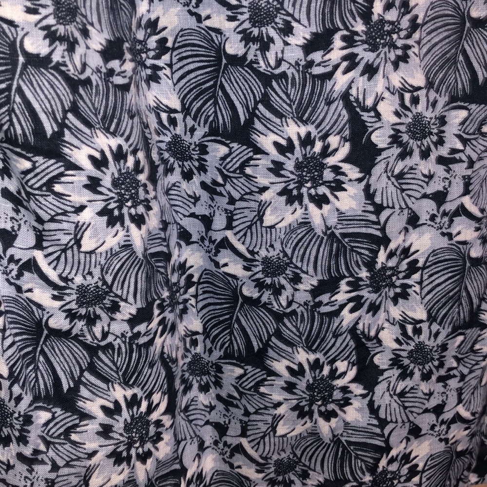 Murano Blue & White Floral Linen Long Sleeve Button Down Shirt L - Picture 7 of 7